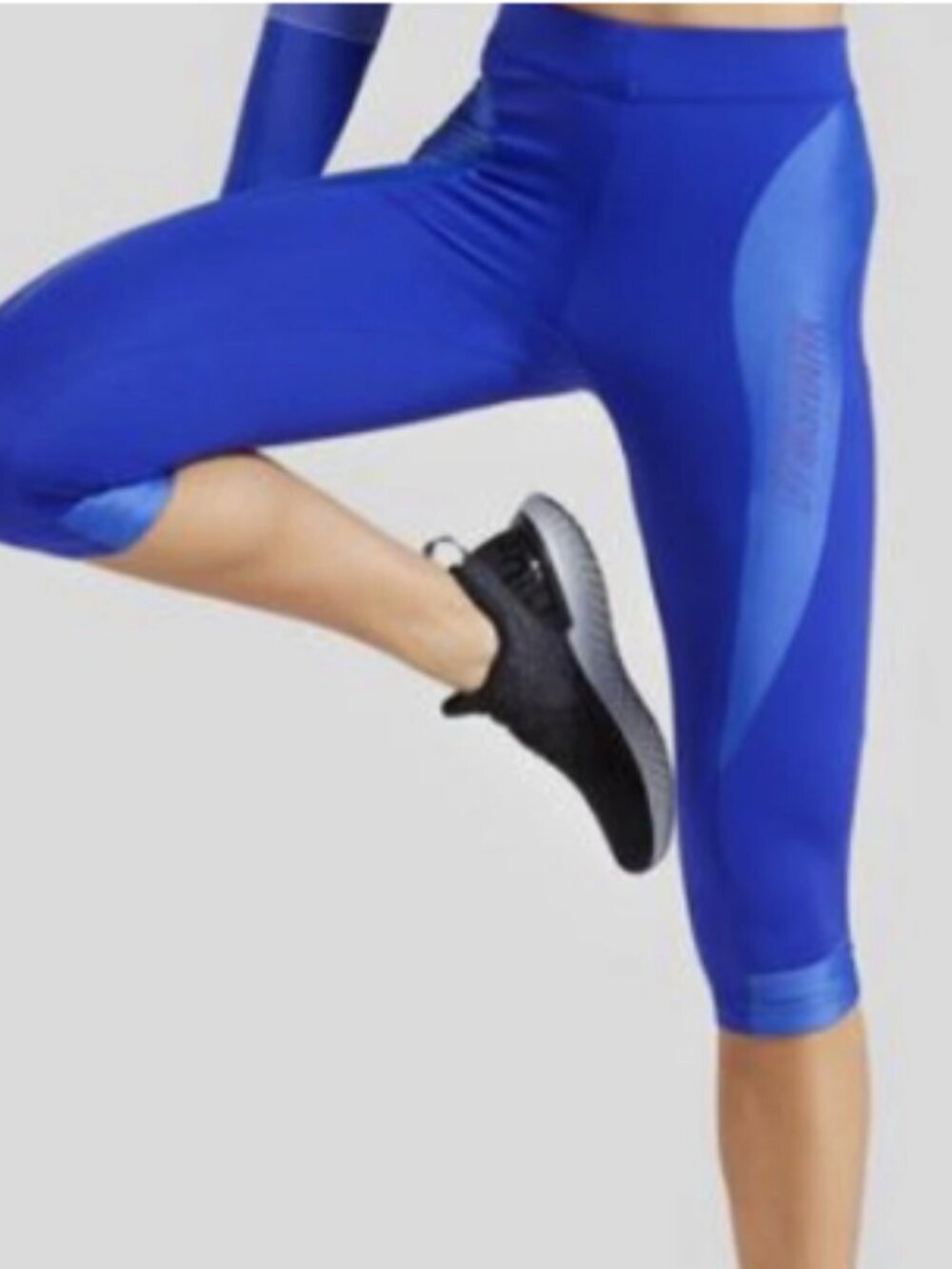 GYMSHARK Turbo Cropped Compression Logo Leggings Size Small Cobalt Blue
